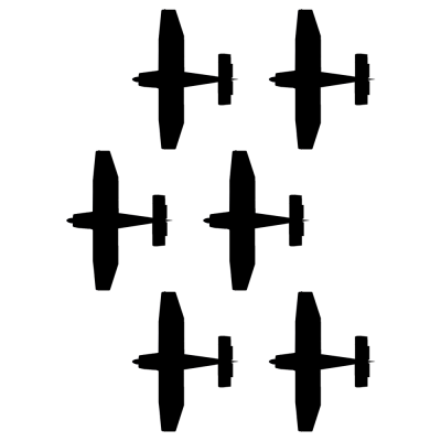 Bovenaanzicht van de Double Vic Formation