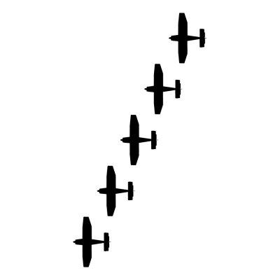 Bovenaanzicht van de Echelon Formation