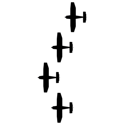 Bovenaanzicht van een Right-hand Finger Four Formation