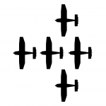Bovenaanzicht van de Star Formation met vijf vliegtuigen